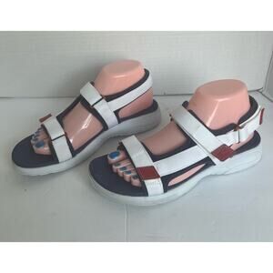 Easy Spirit Tabata 2 Red White Blue Active Slip On Adjustable sandals Sz 8.5N